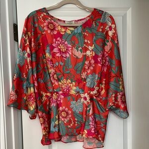 Floral Red Women's Top